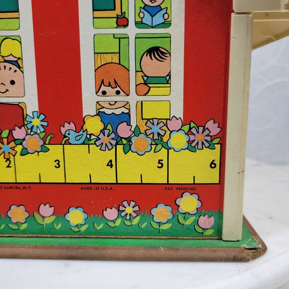 Vintage Fisher Price Play Family School 12" Red 1971 Little People Retro Toy - Picture 10 of 15